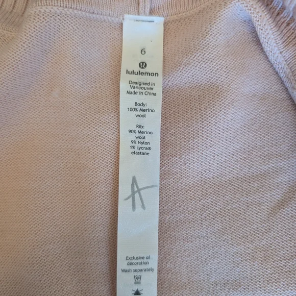 lululemon athletica Women 6 Sit In Lotus Wrap Merino Wool Sweater Cardigan Pink - Picture 7 of 7